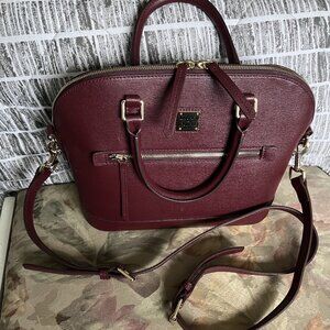 Dooney & Bourke Saffiano Domed Zip Satchel NWOT
